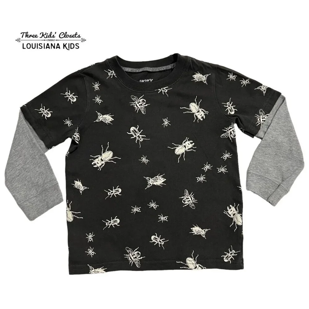Carter's 3T Bug Print Layered Sleeve Shirt